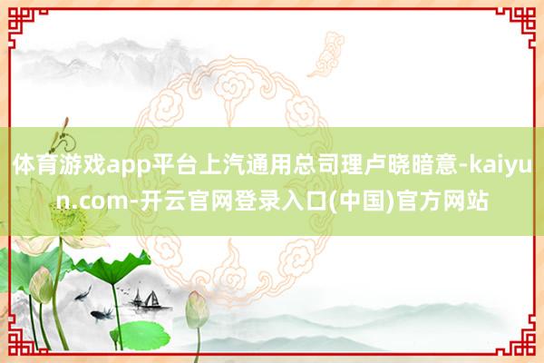 体育游戏app平台上汽通用总司理卢晓暗意-kaiyun.com-开云官网登录入口(中国)官方网站