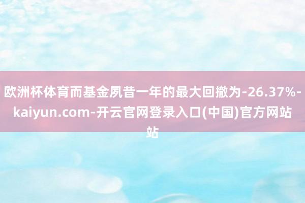 欧洲杯体育而基金夙昔一年的最大回撤为-26.37%-kaiyun.com-开云官网登录入口(中国)官方网站