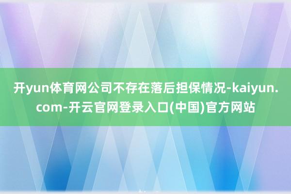 开yun体育网公司不存在落后担保情况-kaiyun.com-开云官网登录入口(中国)官方网站