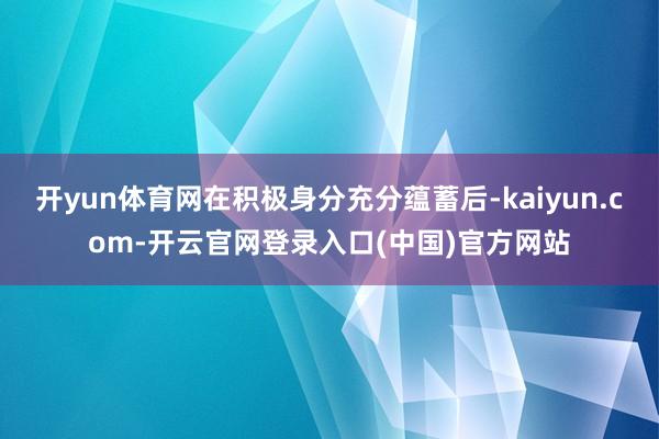 开yun体育网在积极身分充分蕴蓄后-kaiyun.com-开云官网登录入口(中国)官方网站