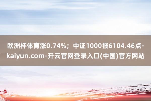 欧洲杯体育涨0.74%；中证1000报6104.46点-kaiyun.com-开云官网登录入口(中国)官方网站