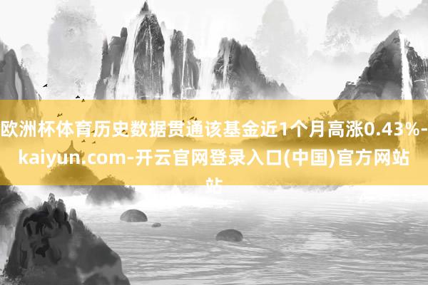 欧洲杯体育历史数据贯通该基金近1个月高涨0.43%-kaiyun.com-开云官网登录入口(中国)官方网站