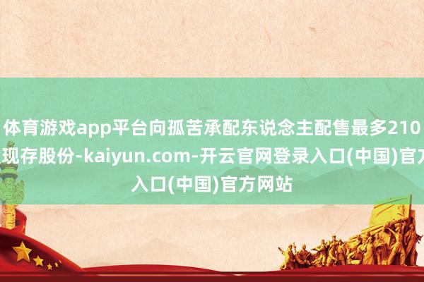 体育游戏app平台向孤苦承配东说念主配售最多2100万股现存股份-kaiyun.com-开云官网登录入口(中国)官方网站