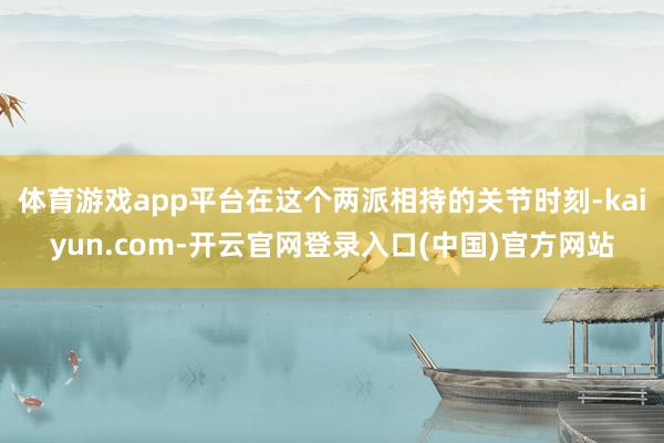 体育游戏app平台在这个两派相持的关节时刻-kaiyun.com-开云官网登录入口(中国)官方网站