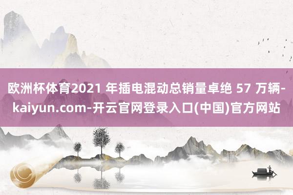 欧洲杯体育2021 年插电混动总销量卓绝 57 万辆-kaiyun.com-开云官网登录入口(中国)官方网站