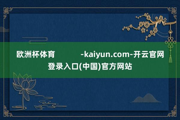 欧洲杯体育            -kaiyun.com-开云官网登录入口(中国)官方网站
