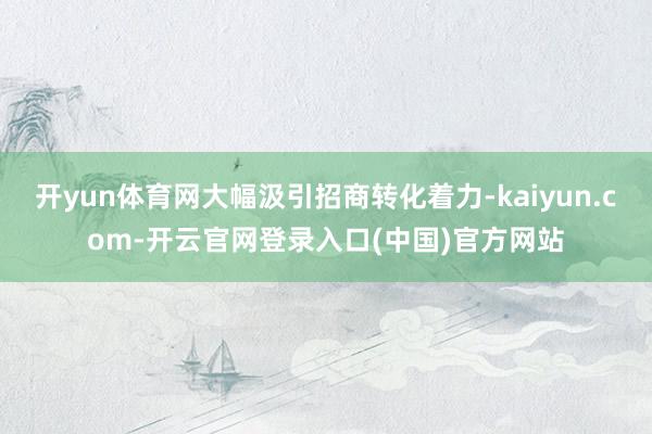 开yun体育网大幅汲引招商转化着力-kaiyun.com-开云官网登录入口(中国)官方网站