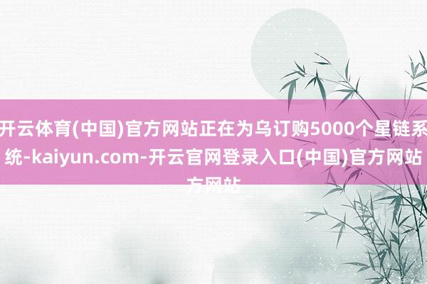 开云体育(中国)官方网站正在为乌订购5000个星链系统-kaiyun.com-开云官网登录入口(中国)官方网站