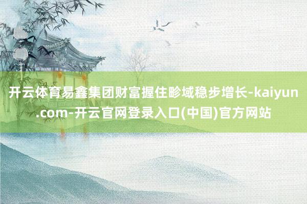 开云体育易鑫集团财富握住畛域稳步增长-kaiyun.com-开云官网登录入口(中国)官方网站